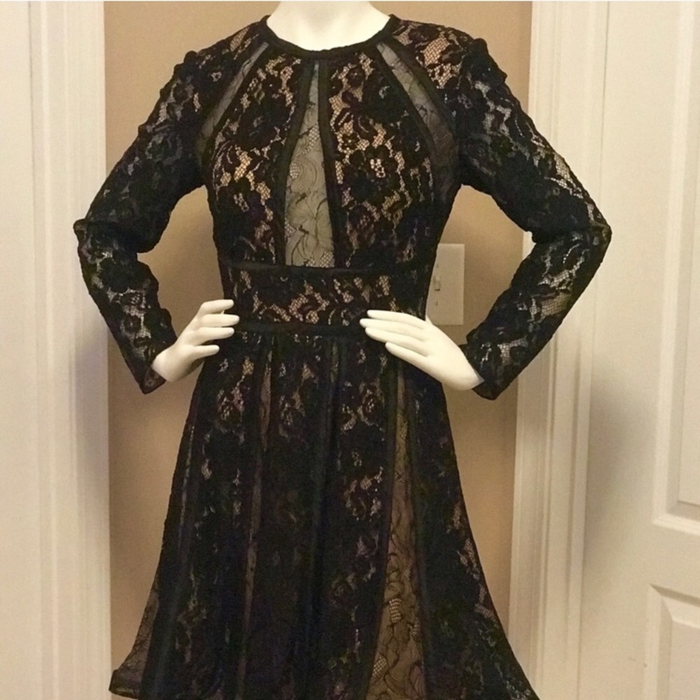 Lace cutout cocktail dress